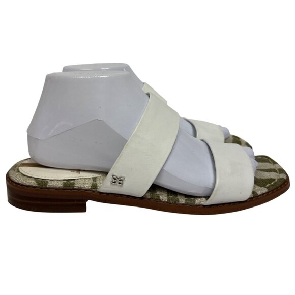 Sam Edelman Haydee Women's Sandals Slide Slip On Strap White Size 9 Leather - Picture 1 of 9